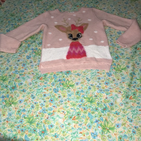 Soft pink H&M Reindeer sweater￼ (6x-7) - Picture 5 of 8
